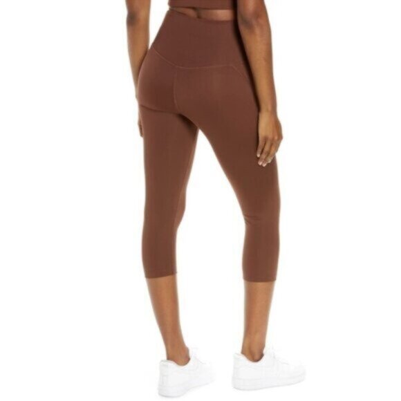 Girlfriend Collective Women's Orange & Brown Terra Crop Leggings Size 3XL - Picture 1 of 5